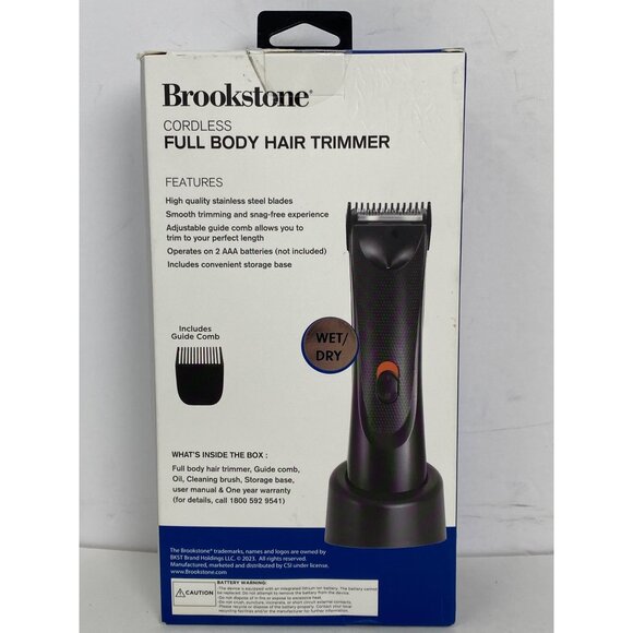 Brookstone Wet Dry Cordless Full Body Hair Trimmer Compact Groomer New - Picture 2 of 8